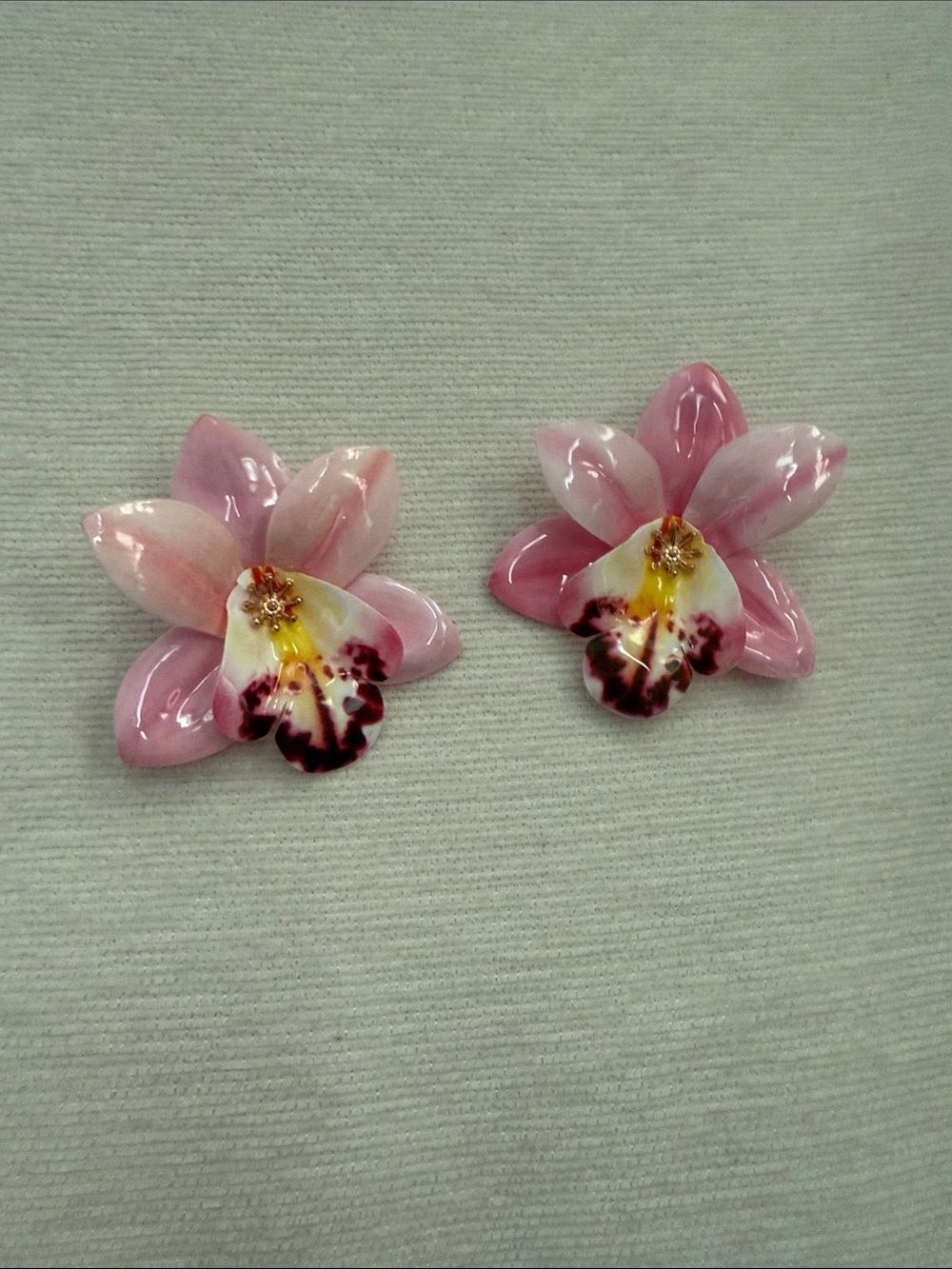 ASOS Pink Orchid Flower Stud Earrings